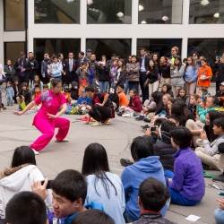 crowd of people watching a dance performance